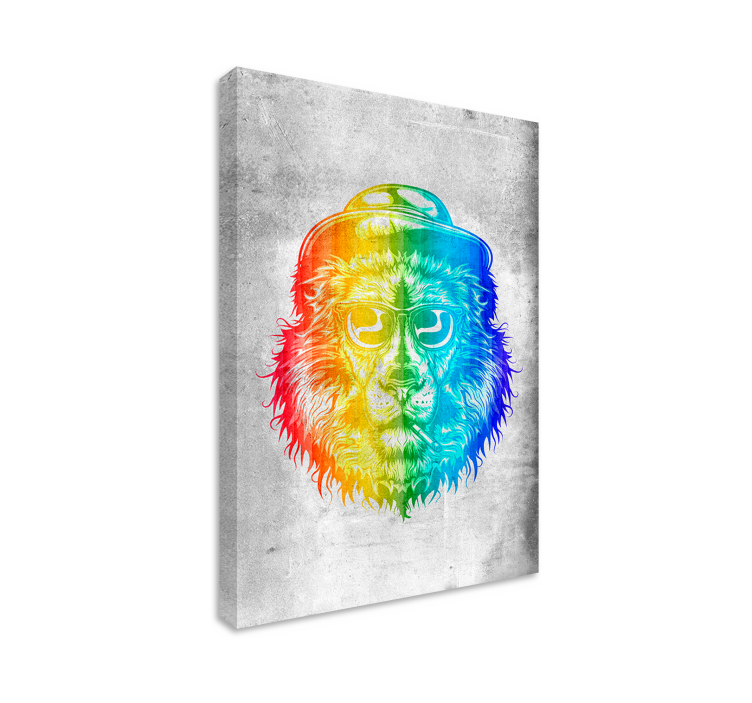 Lion with rainbow colours teen canvas prints - TenStickers