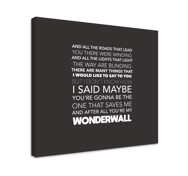 Wonderwall Song lyrics Music canvas art - TenStickers