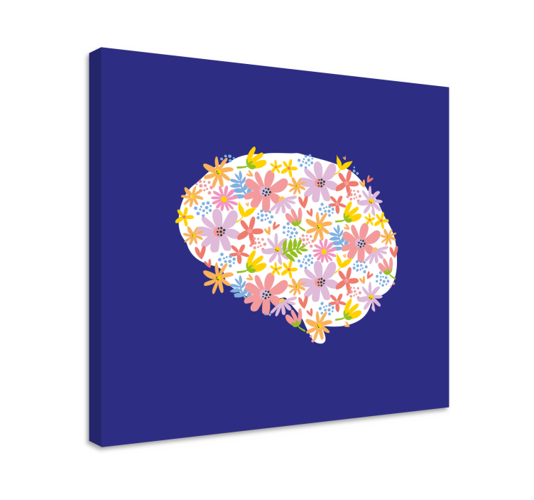 Flowers Brain colourful canvas - TenStickers