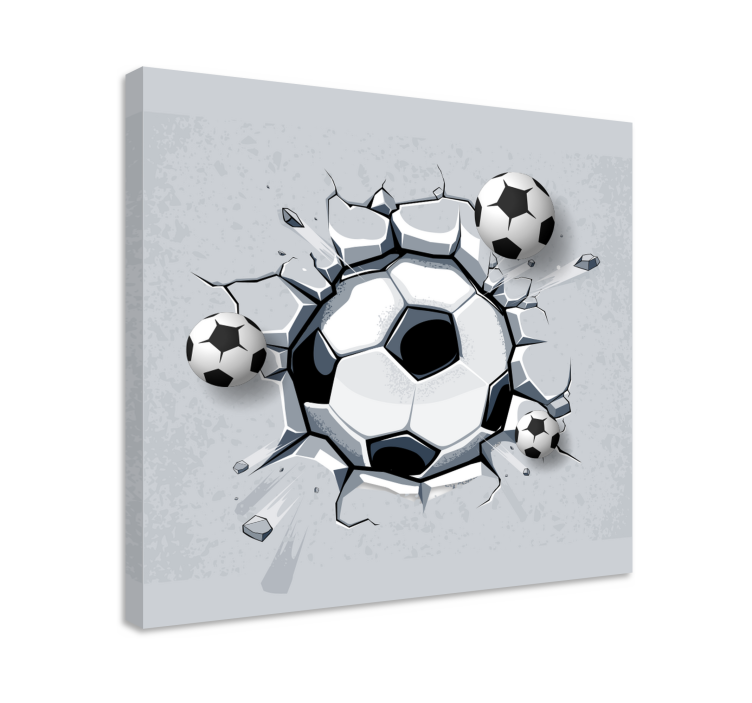 3D soccer balls canvas prints - TenStickers