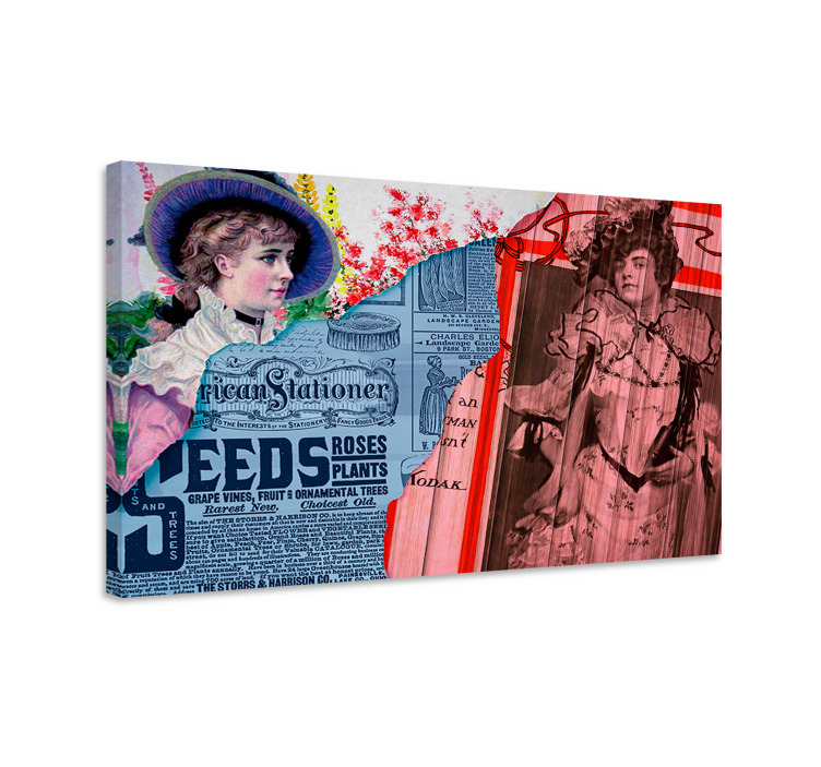 Retro collage canvas art prints - TenStickers