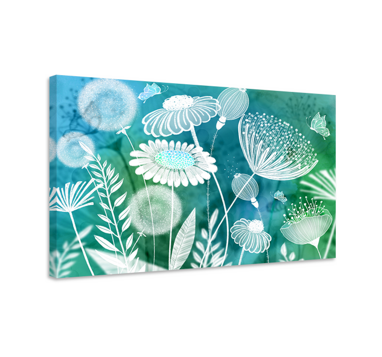 Flowers canvas floral blooming art - TenStickers
