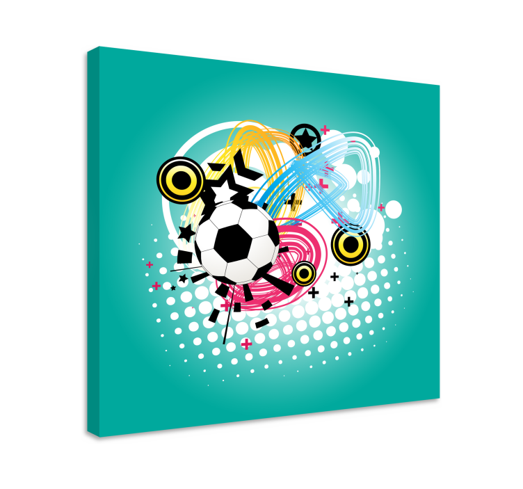 Sports canvas art soccer ball in action - TenStickers