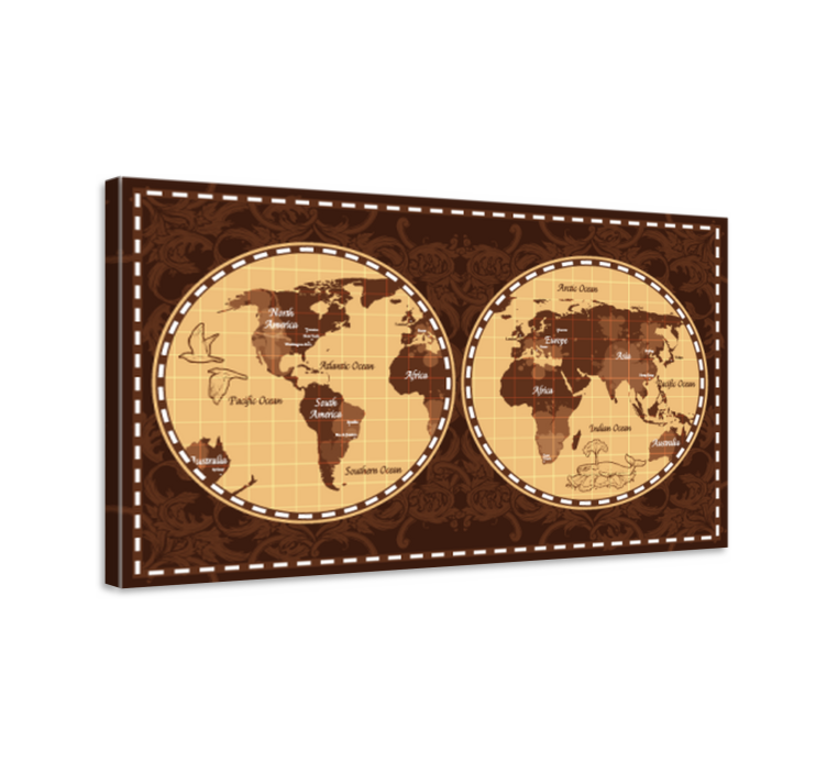 Old world map canvas print - TenStickers