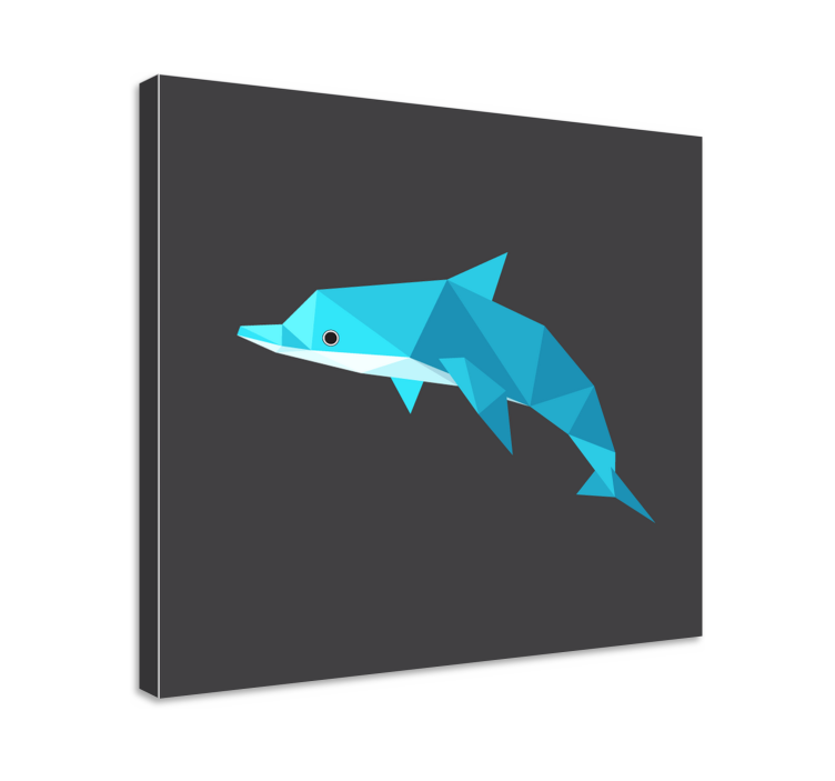 Origami dolphin animal canvas prints - TenStickers