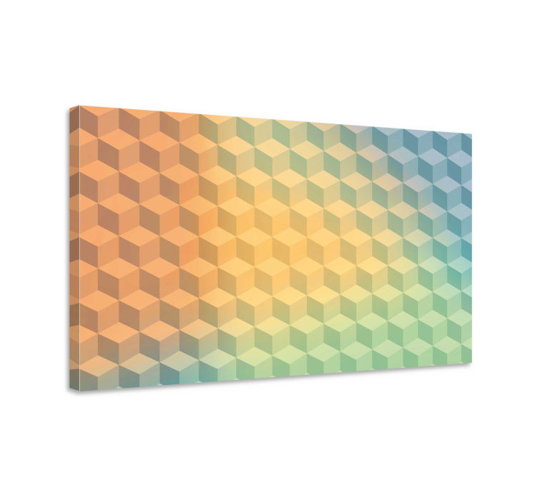 Modern gradient cubes canvas art prints - TenStickers