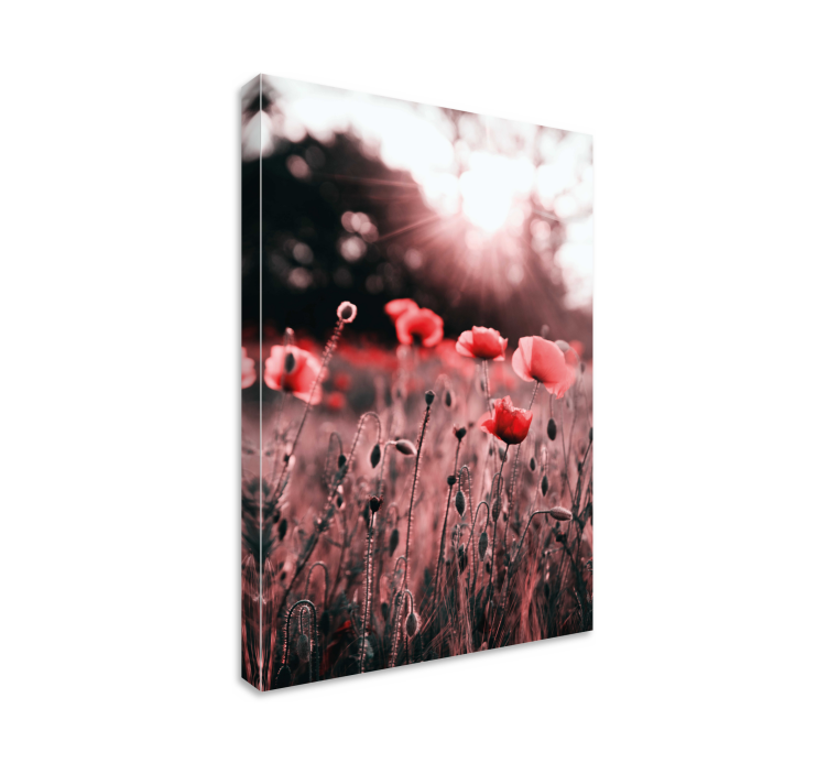 Vague poppy field flower canvas - TenStickers
