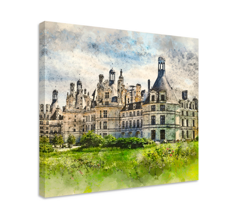 Cityscape wall art château architectural view - TenStickers