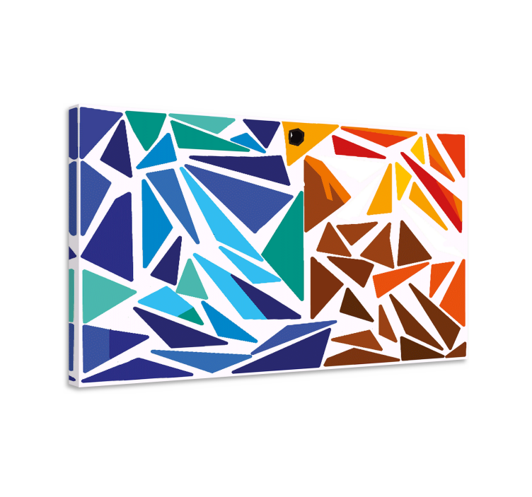 Colourful irregular triangles canvas print - TenStickers