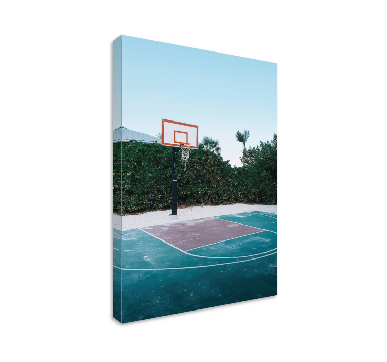 Simple Basketball court home canvas prints - TenStickers