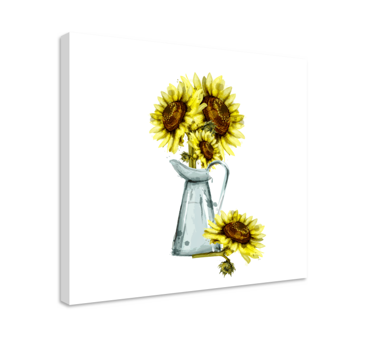 Sunflowers pot flower canvas - TenStickers