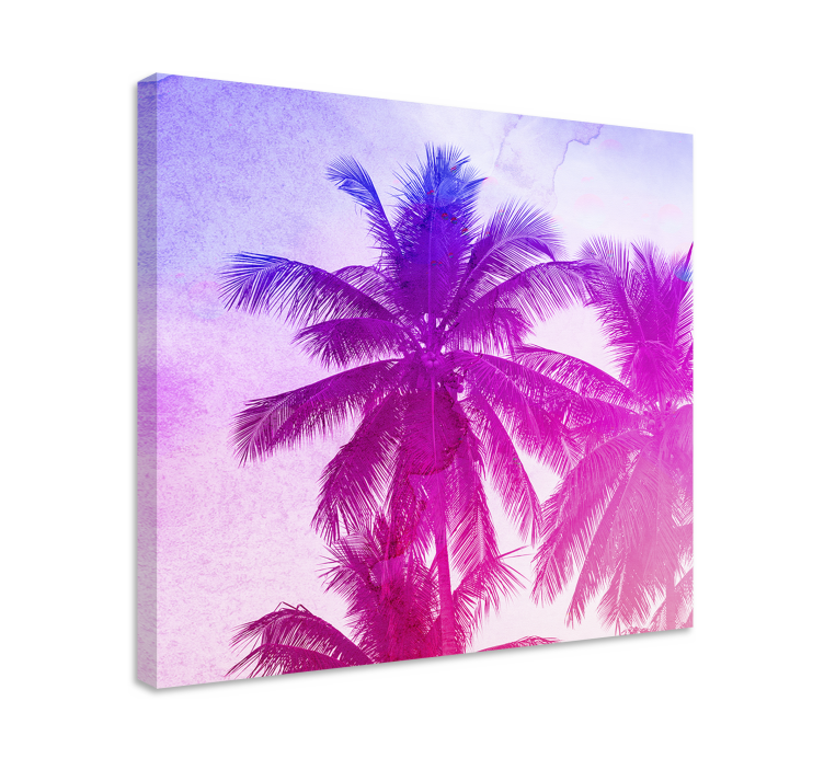 Neon palm tree design canvas for living room - TenStickers