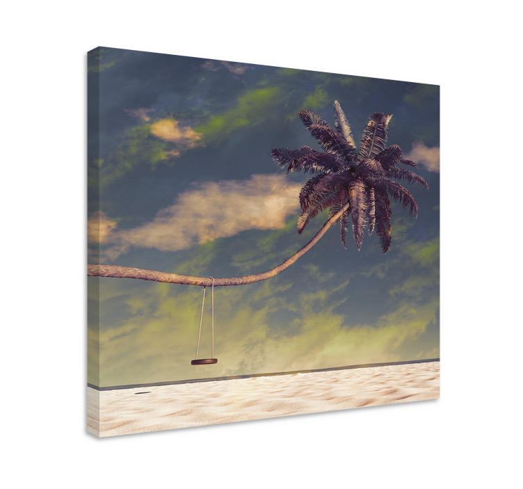 Flowers canvas palm tree swing art print - TenStickers