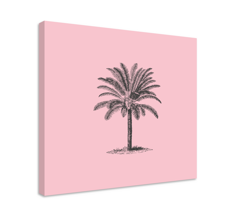 Pink palm tree design canvas wall art - TenStickers