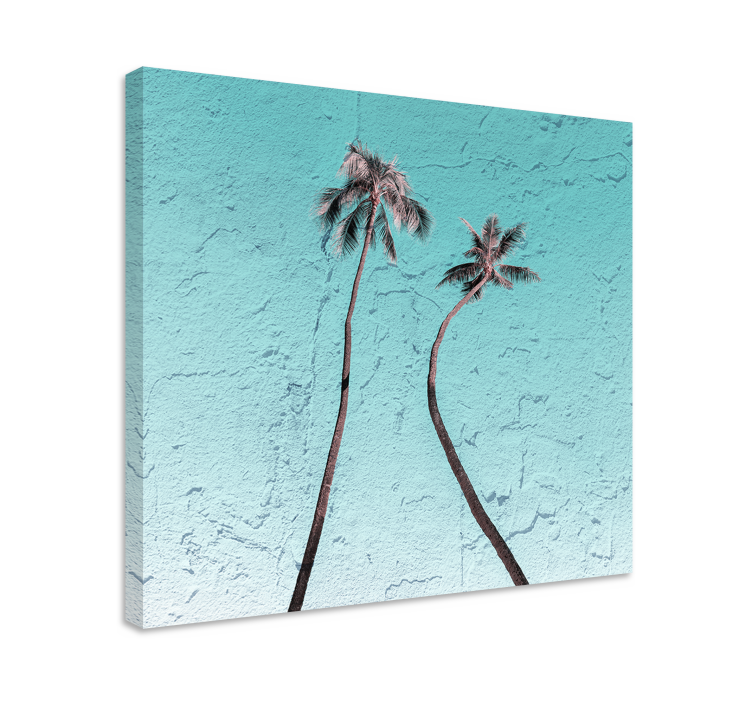 Flowers canvas elegant palm trees art print - TenStickers
