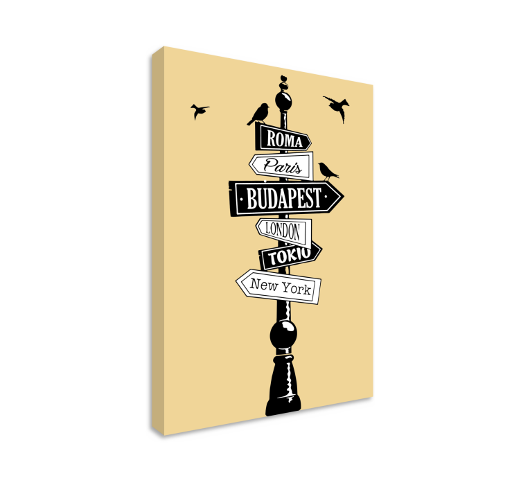 Cities Budapest direction signals city canvas - TenStickers