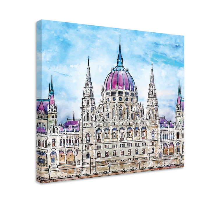 Cityscape wall art budapest parliament print - TenStickers
