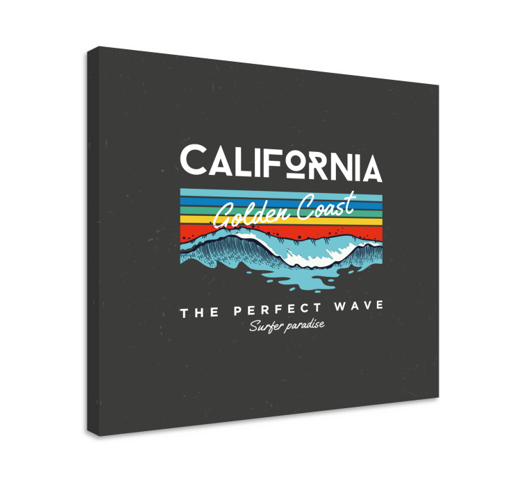 Cityscape wall art california surfer waves artwork - TenStickers