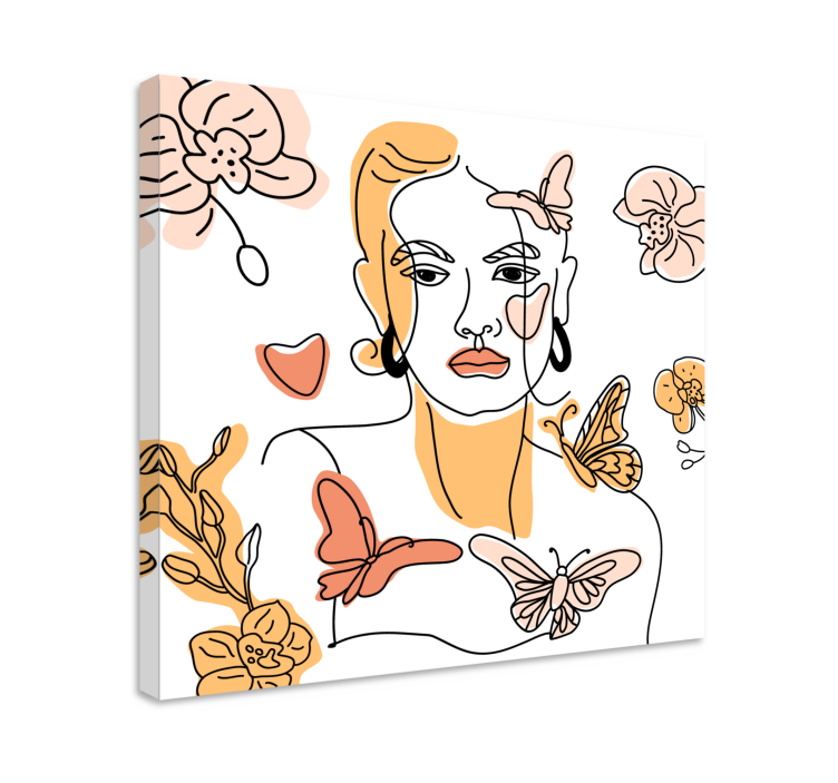 Flowers canvas floral art portrait - TenStickers
