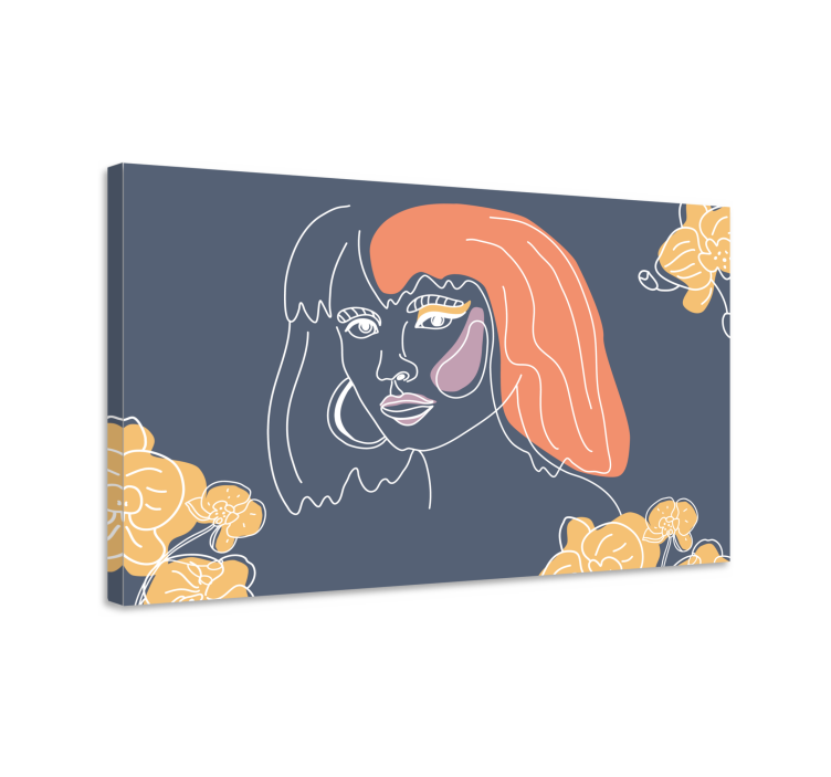 Abstract girl painting bedroom wall prints - TenStickers