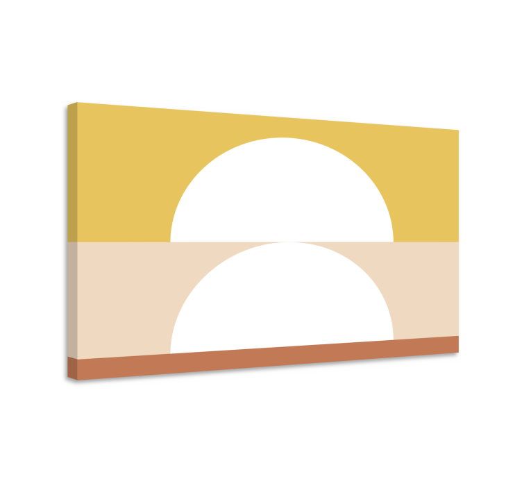 Two semi-circles geometric art geometric canvas - TenStickers