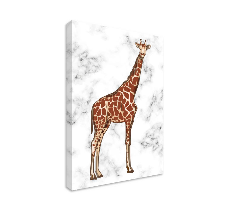 Giraffe portrait with marble background canvas - TenStickers