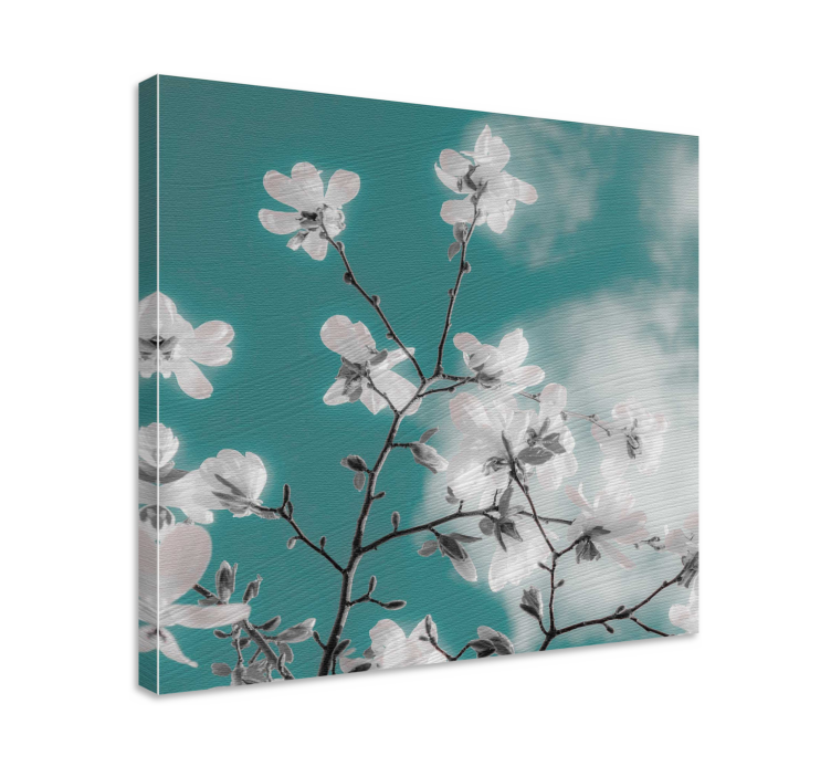 Flowers canvas delicate floral branch art print - TenStickers