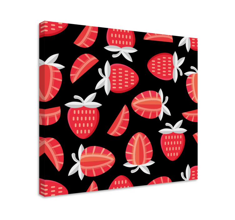 Fruit canvas wall art strawberry pattern - TenStickers