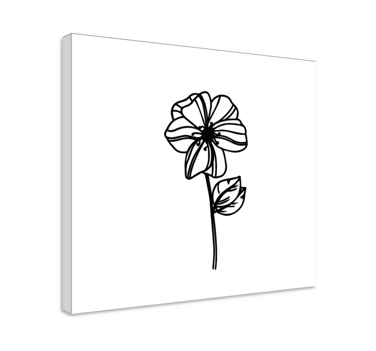Daisy flower modern line art flower canvas - TenStickers