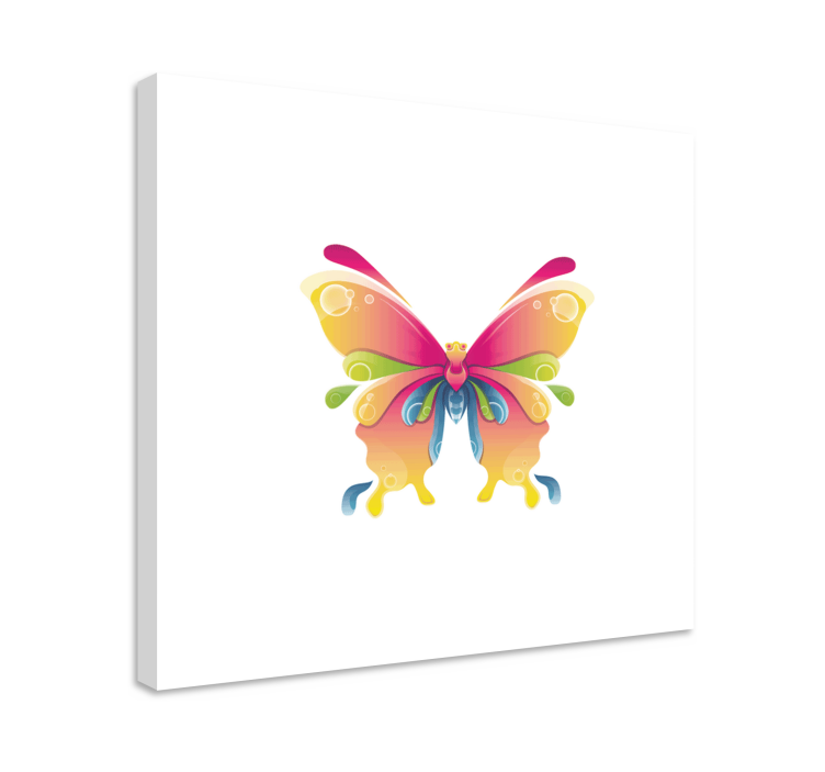 White Background butterfly canvas - TenStickers