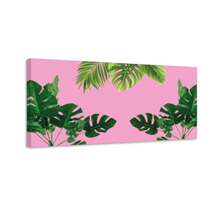 Cute design of green leaves Plant canvas prints - TenStickers