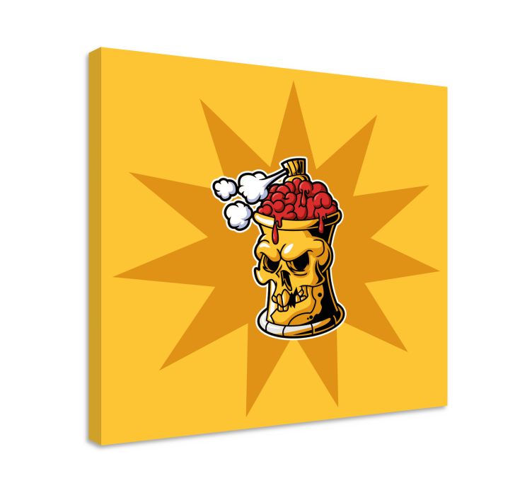 Skull Brain Container canvas print - TenStickers