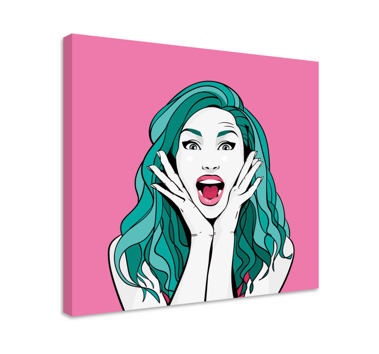 Woman screaming pop art style modern canvas - TenStickers