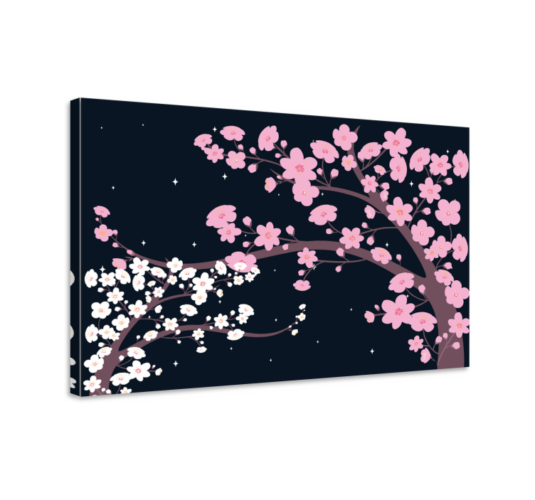 Flowers canvas cherry blossom branches art print - TenStickers