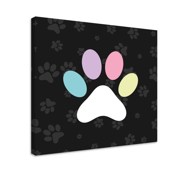 Dog wall art colorful paw print artwork - TenStickers