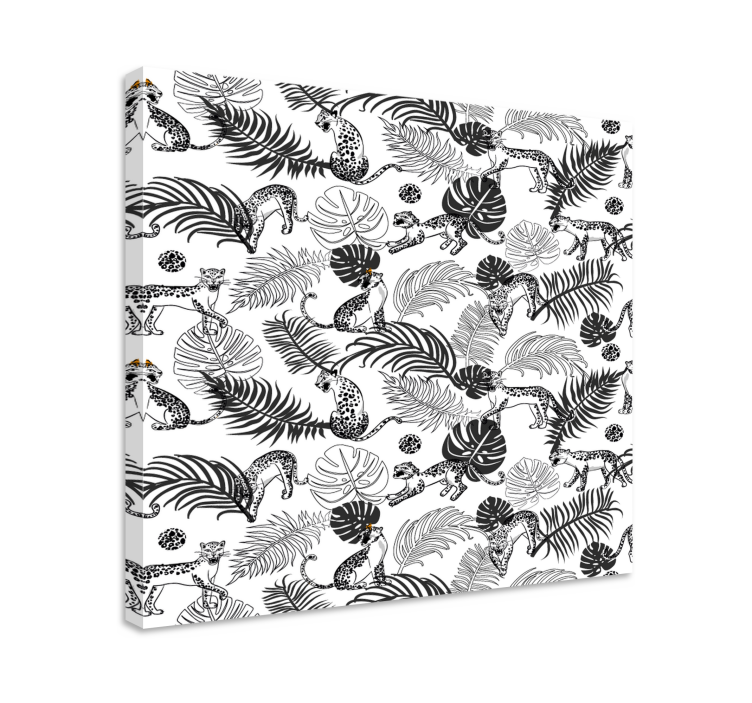 Black and white leopard animal canvas prints - TenStickers