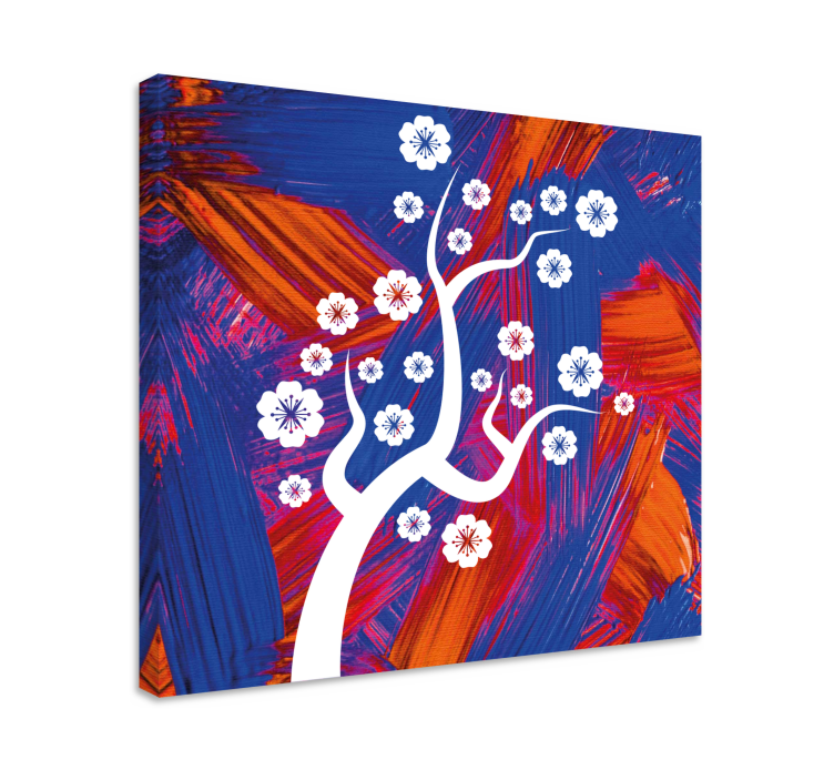 Flowers canvas white blossom tree art print - TenStickers