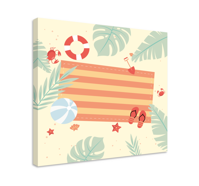 Flowers canvas coastal paradise elements - TenStickers