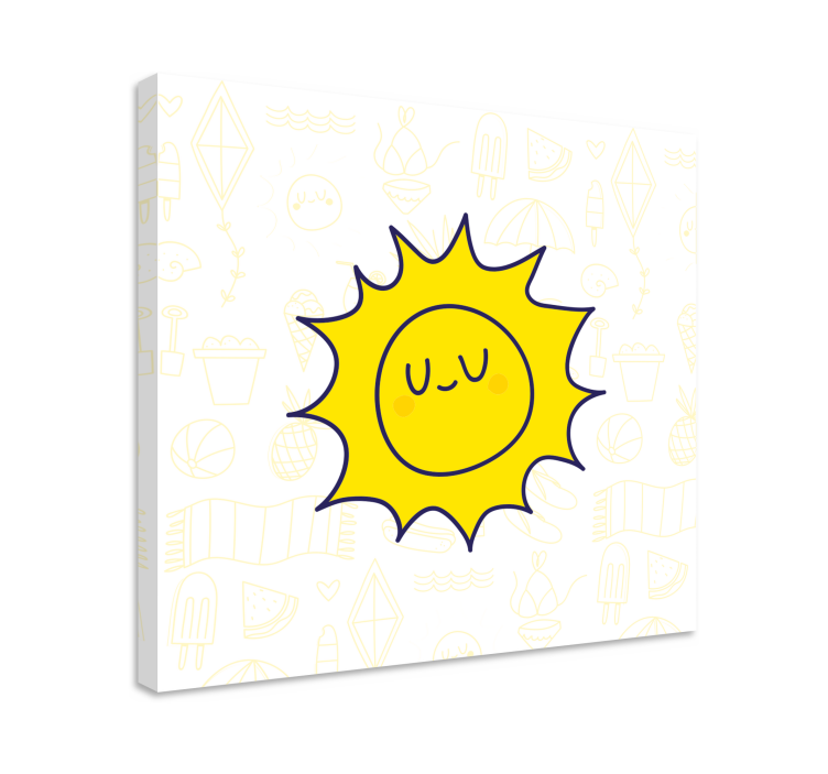 Simple hand drawn sun bedroom wall prints - TenStickers