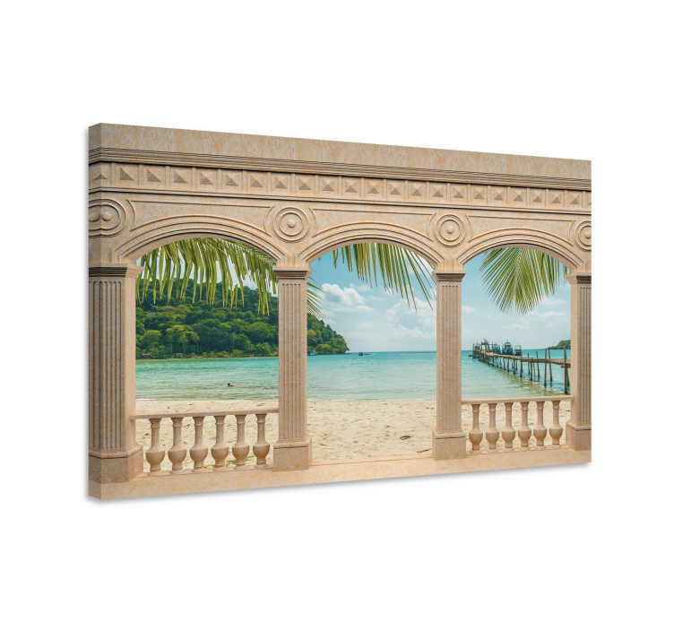 Greek arcs with sea views 3D canvas prints - TenStickers