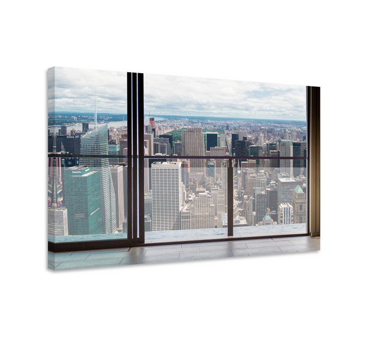 Open window views to Manhattan city canvas - TenStickers