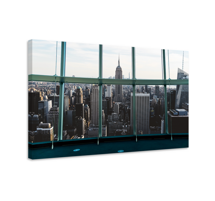 Manhattan views through window city canvas - TenStickers