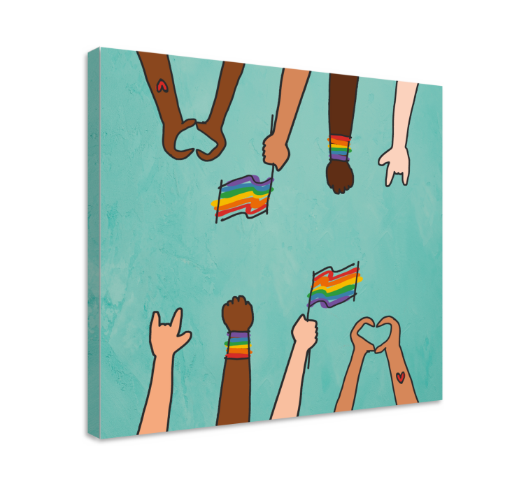 Gay pride doodle style home canvas prints - TenStickers