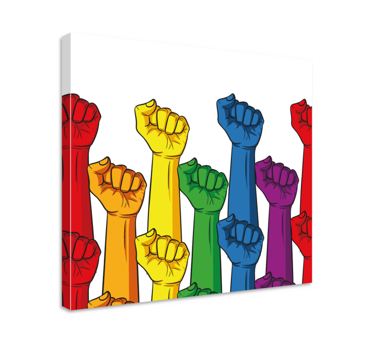 Fist in rainbow colors pride canvas - TenStickers
