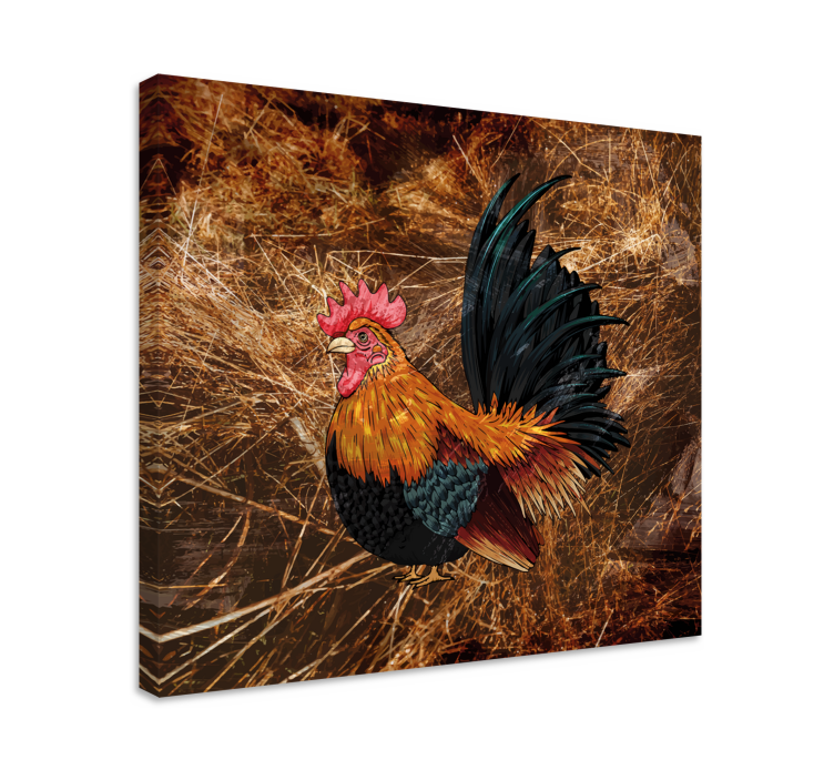 Dog wall art colorful rooster - TenStickers