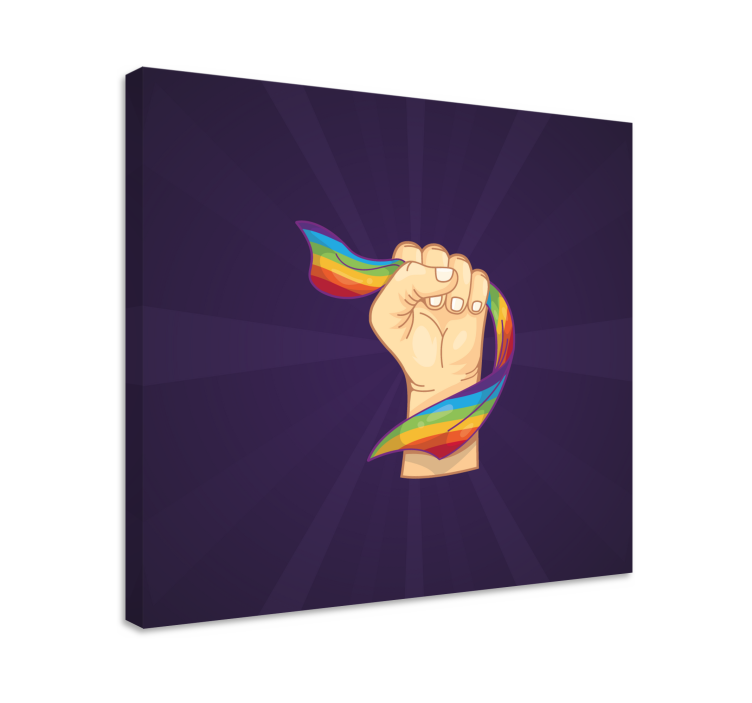 Strong fist and lgbt flag home canvas prints - TenStickers