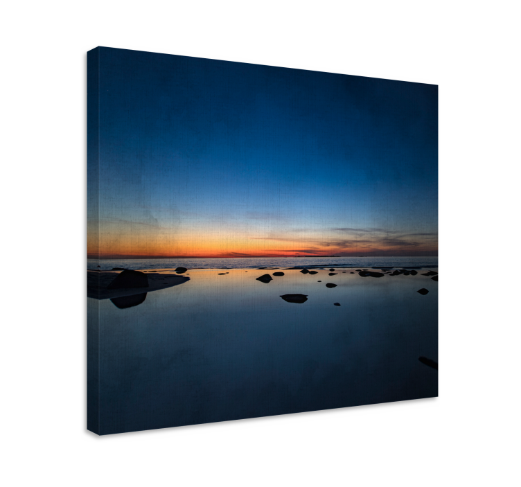 Nordic sunset on the sea landscape canvas - TenStickers