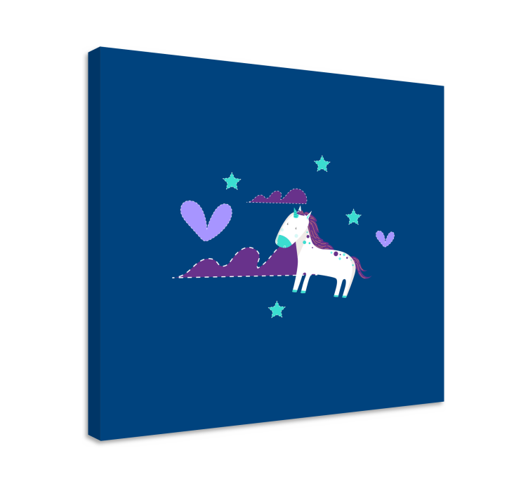 Simple unicorn with stars nursery canvas - TenStickers