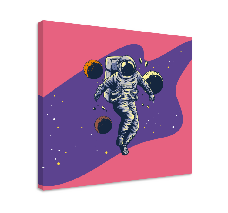 Framed gaming wall art cosmonaut in the cosmos - TenStickers