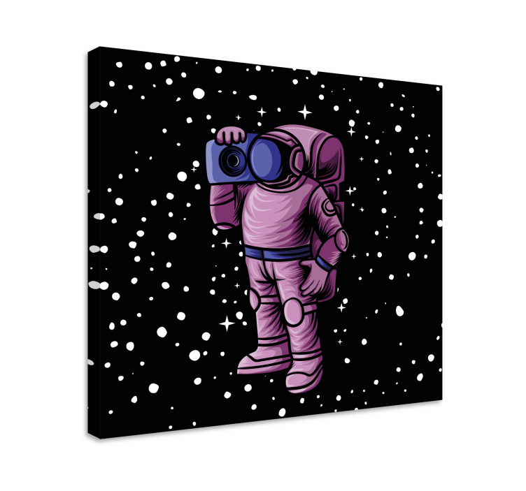 Astronaut holding radio tape bedroom wall print - TenStickers